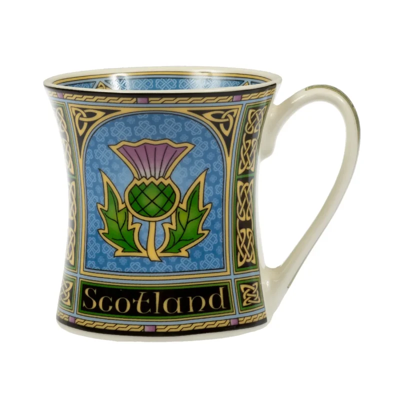 scottish thistle ceramic mug with window