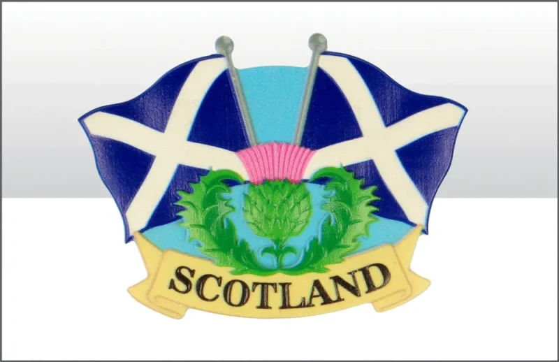 scottish thistle flag resin magnet