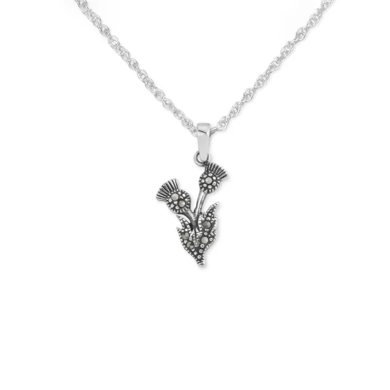 scottish thistle marcasite pendant