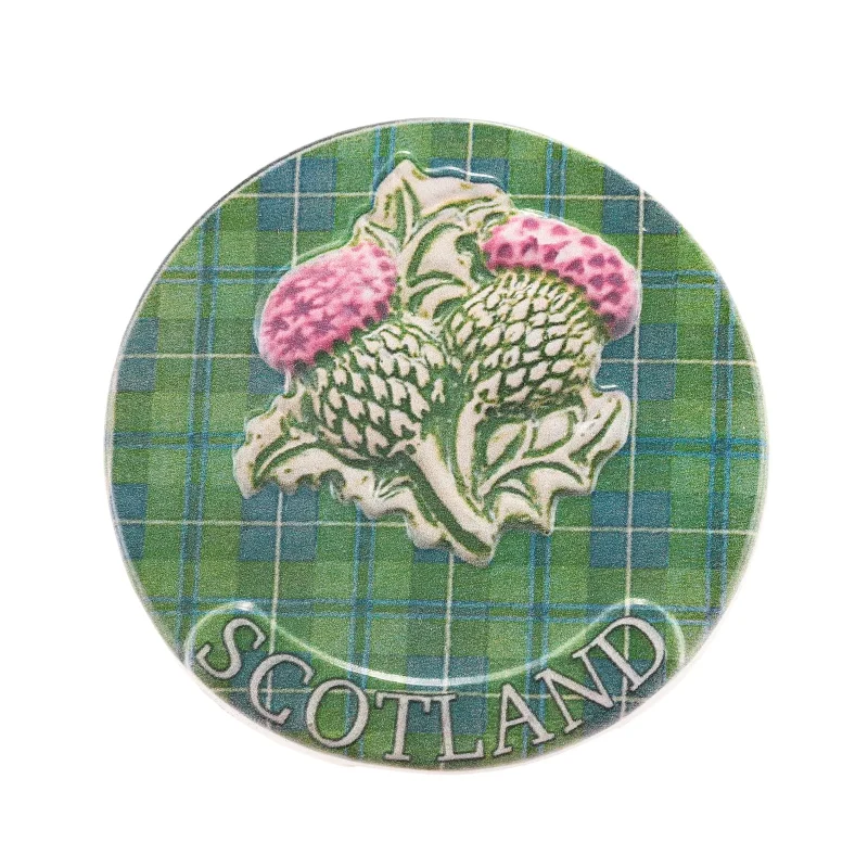 scottish thistle metal fridge magnet