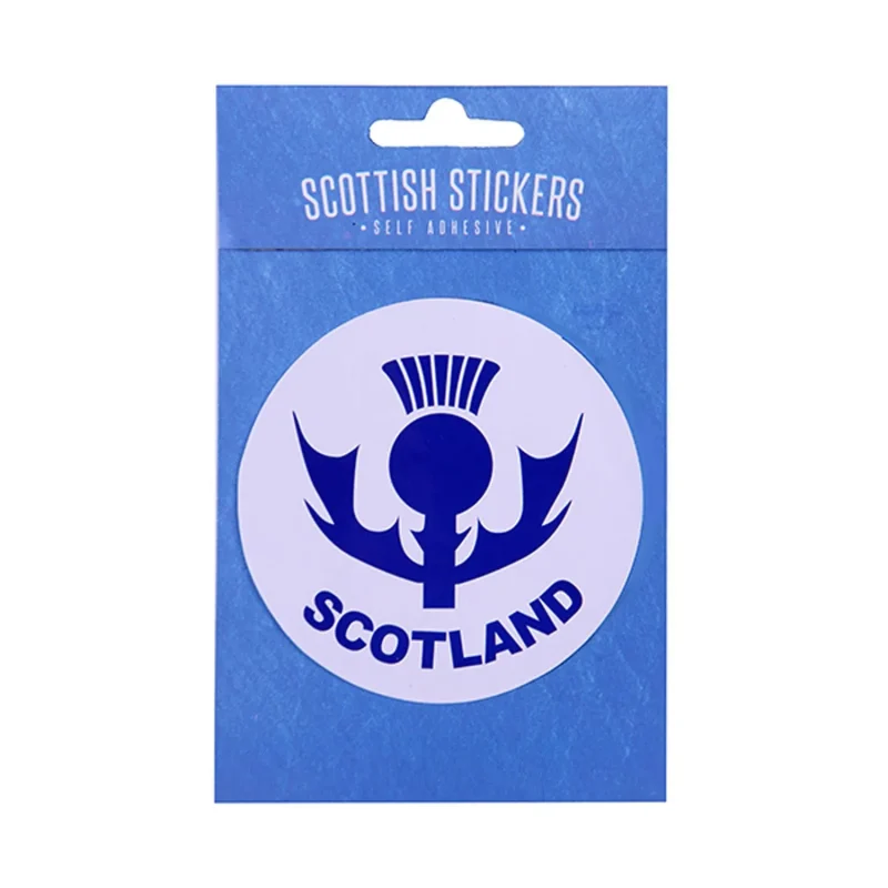 scottish thistle round vinyl stickers