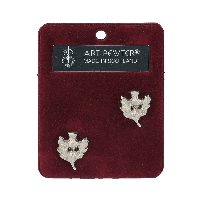 scottish thistle silver cufflinks