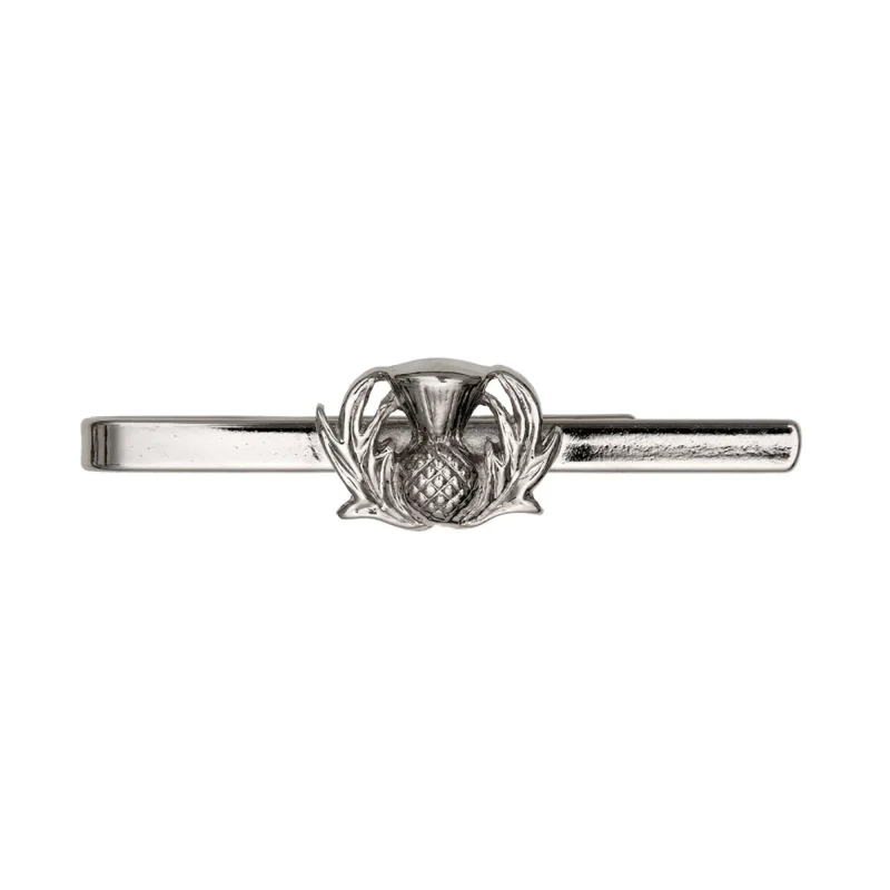 scottish thistle tie clip for men