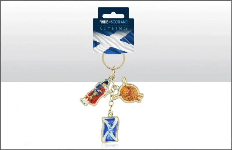 scottish watercolor charm keyring