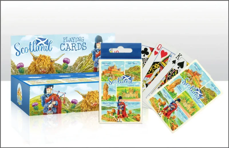 scottish watercolor playing cards