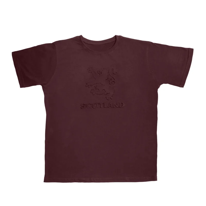 scottland t shirt with embossed rampant lion design