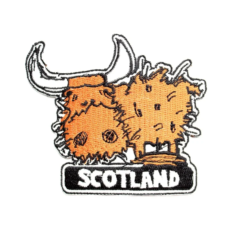 seamless highland cow patch for clothes