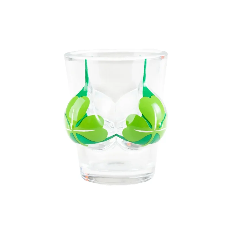 shamrock boobies green shot glass