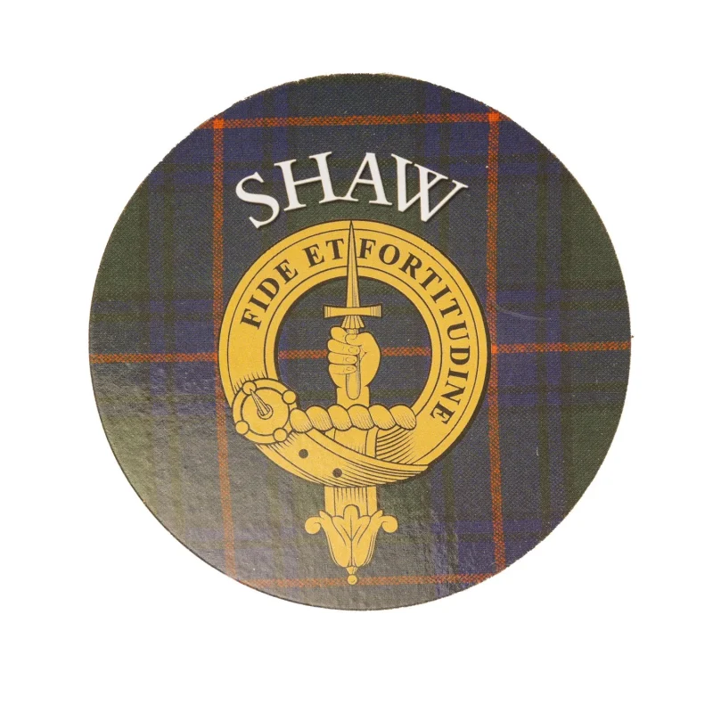 shaw s family name round cork coaster set