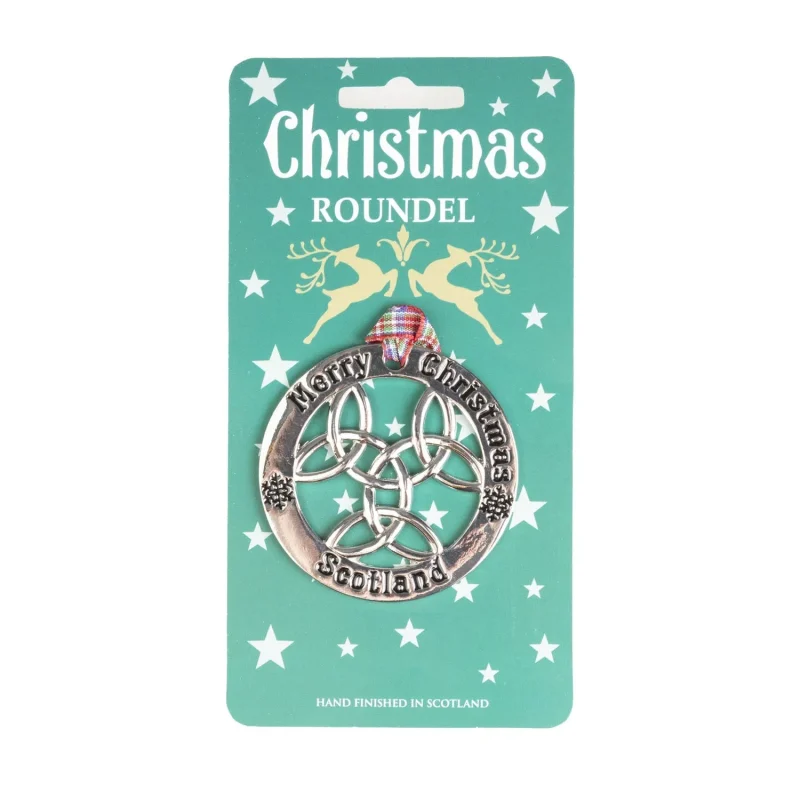 silver celtic knot roundel christmas ornament