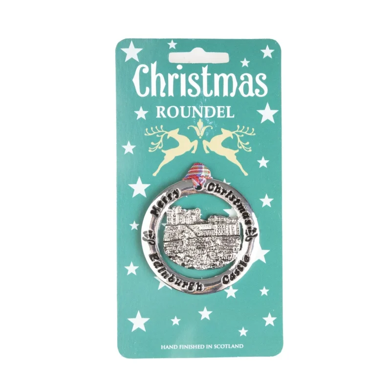 silver edinburgh castle christmas roundel