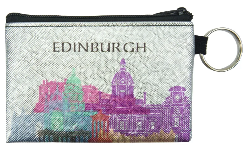 silver edinburgh skyline coin purse