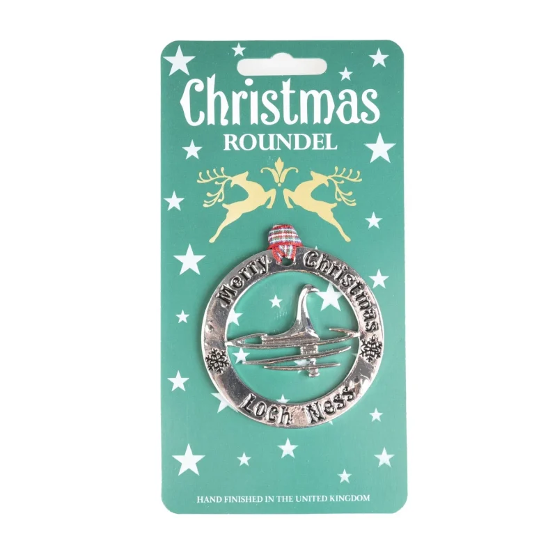 silver loch ness monster christmas roundel