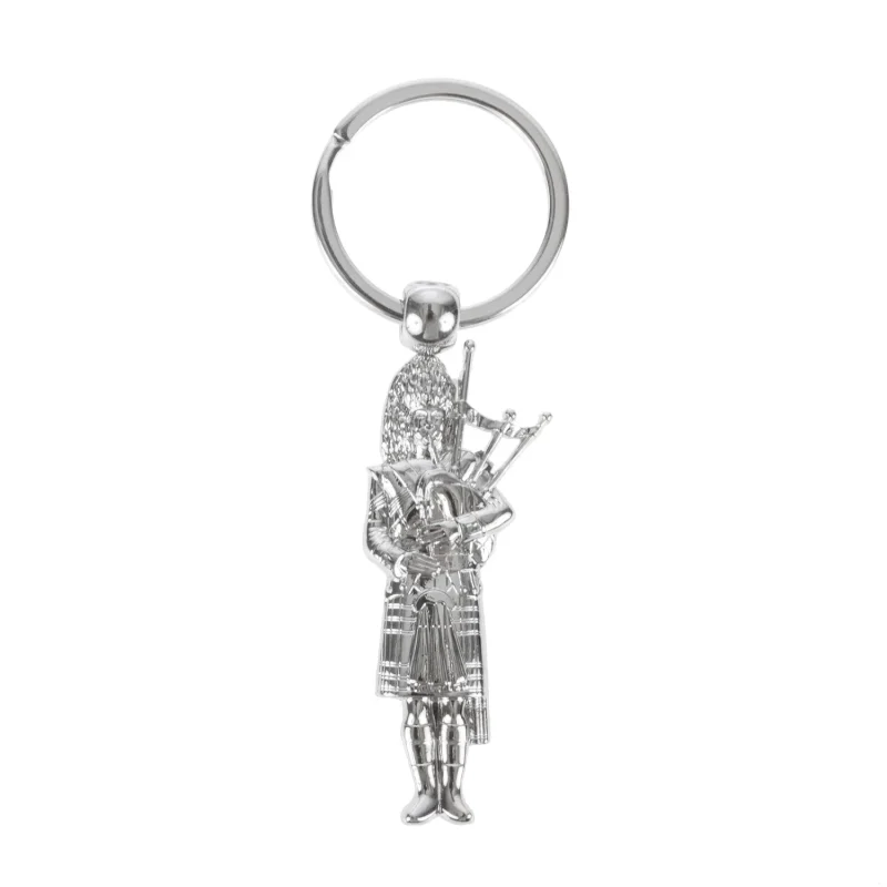 silver metal piper keyring