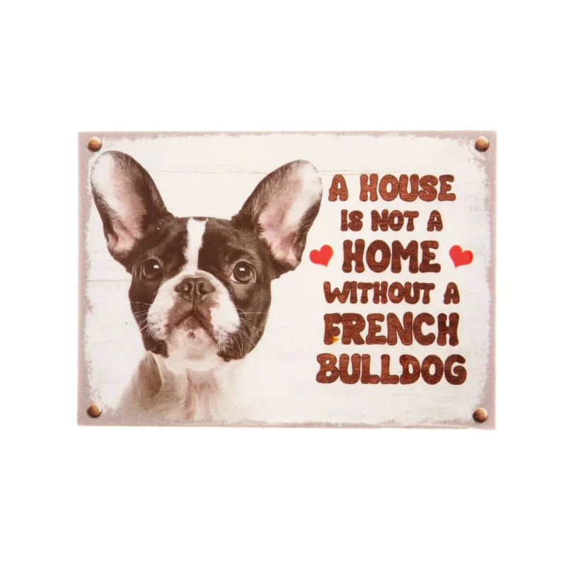 small french bulldog fridge magnet white black