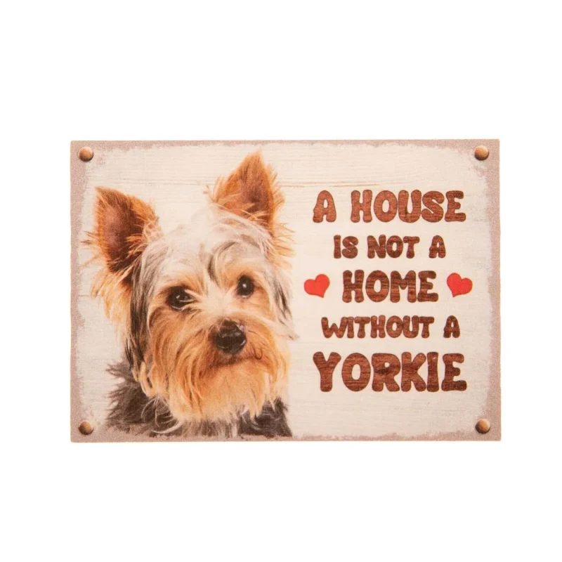 small yorkie fridge magnet with bow