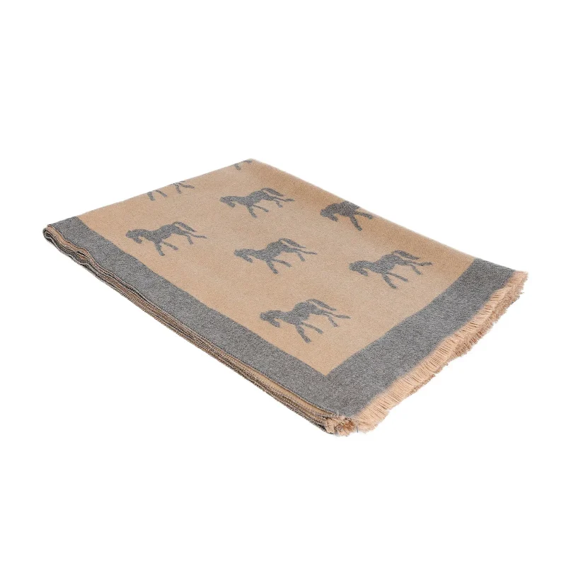 soft beige horse scarf cozy essentials