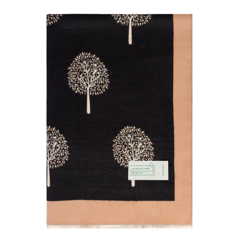 soft black mini tree stole