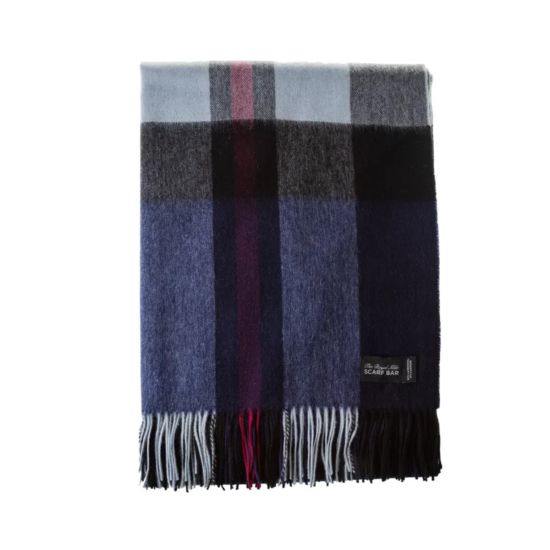 soft cashmere blend blanket navy blue