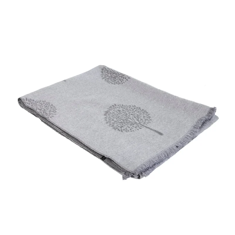 soft gray tree of life scarf