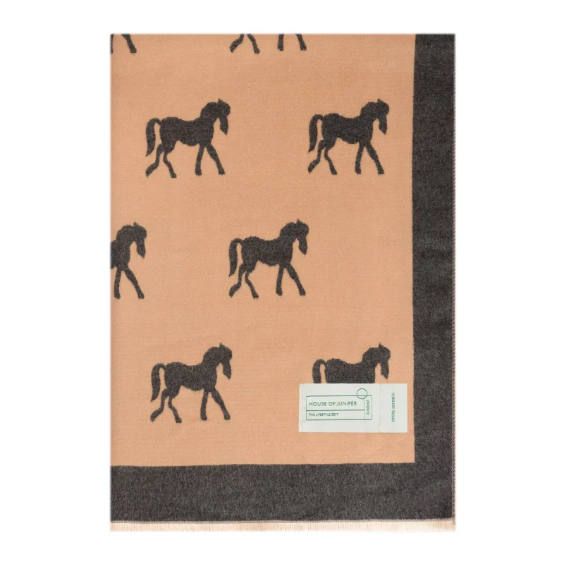 soft horse stole dark beige grey