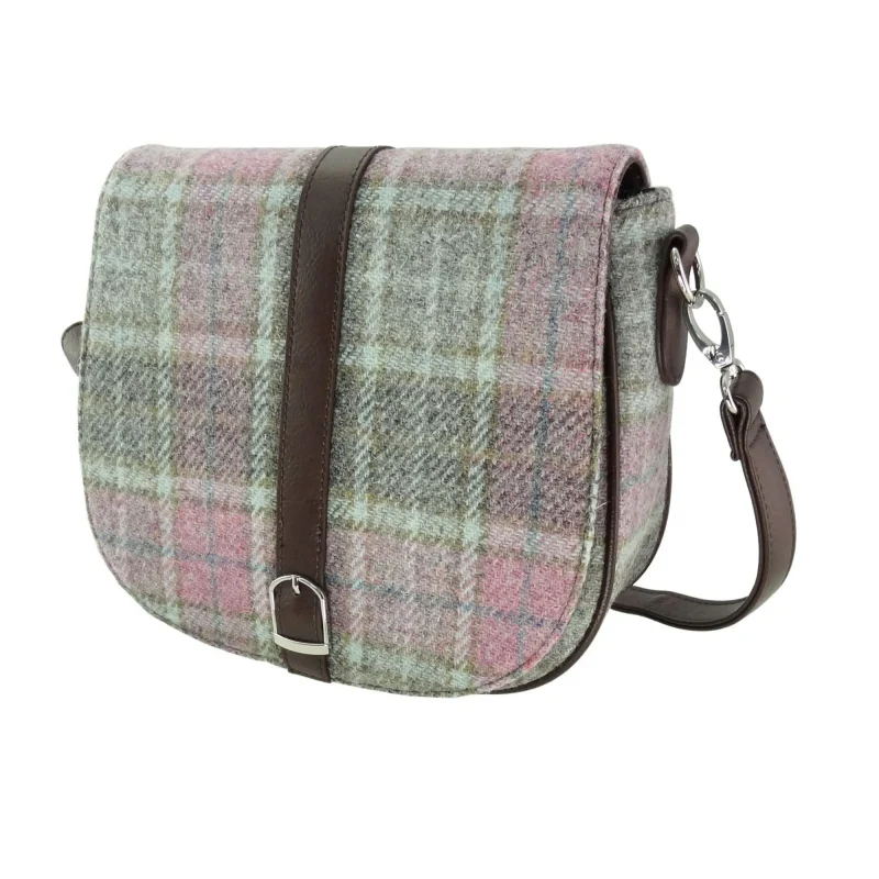 soft pink harris tweed buchanan shoulder bag