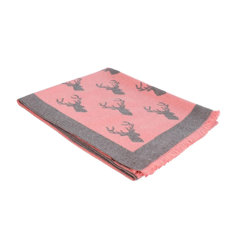 soft pink stag scarf