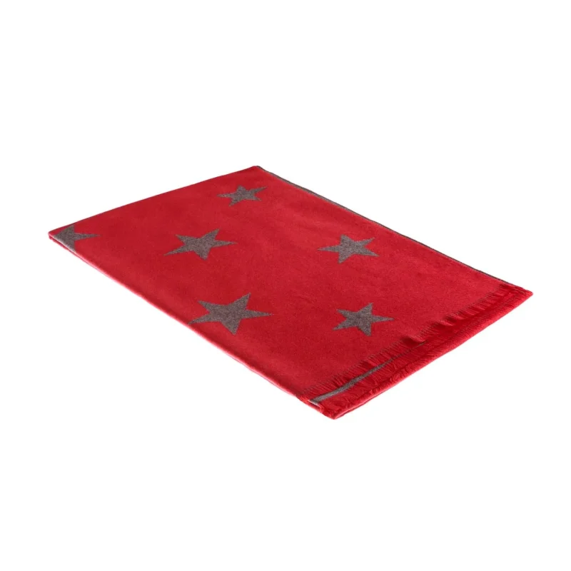 soft red star scarf ultra plush