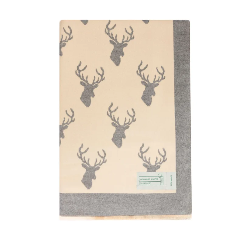 soft stag cream grey stole scarf