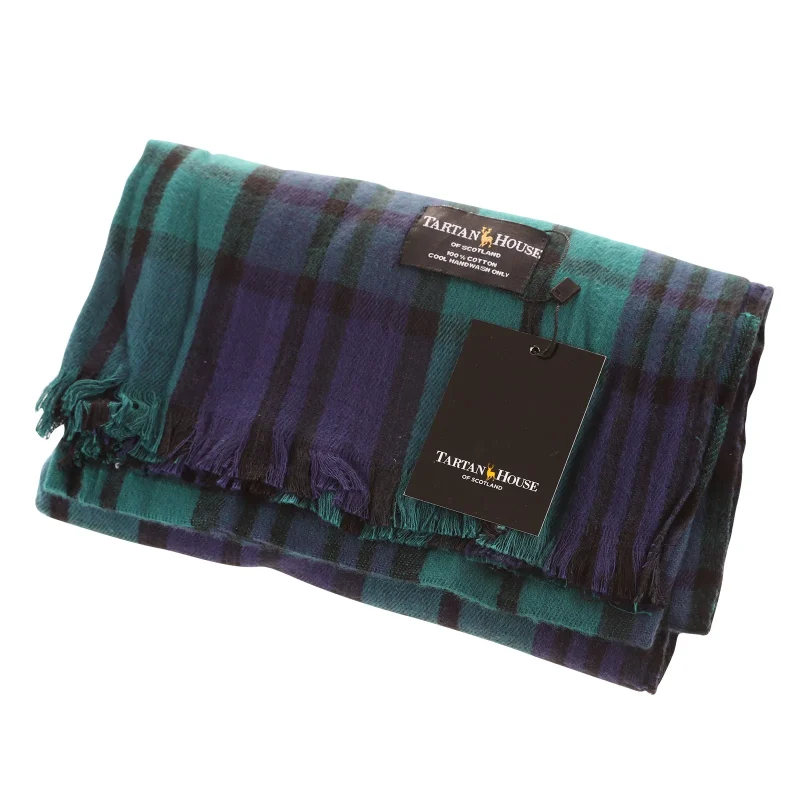 soft tartan cotton scarf black watch