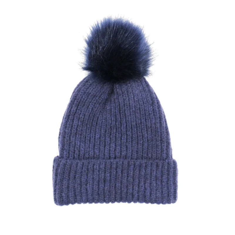 soft touch pom pom beanie hat