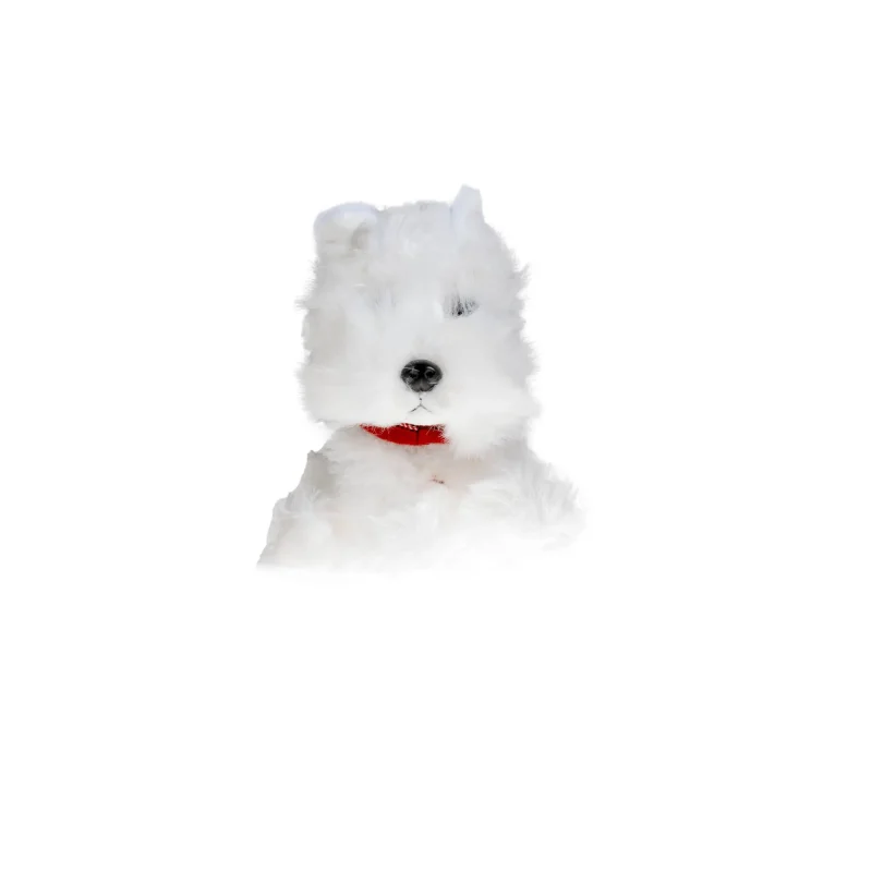 soft white dog plush toy 15cm