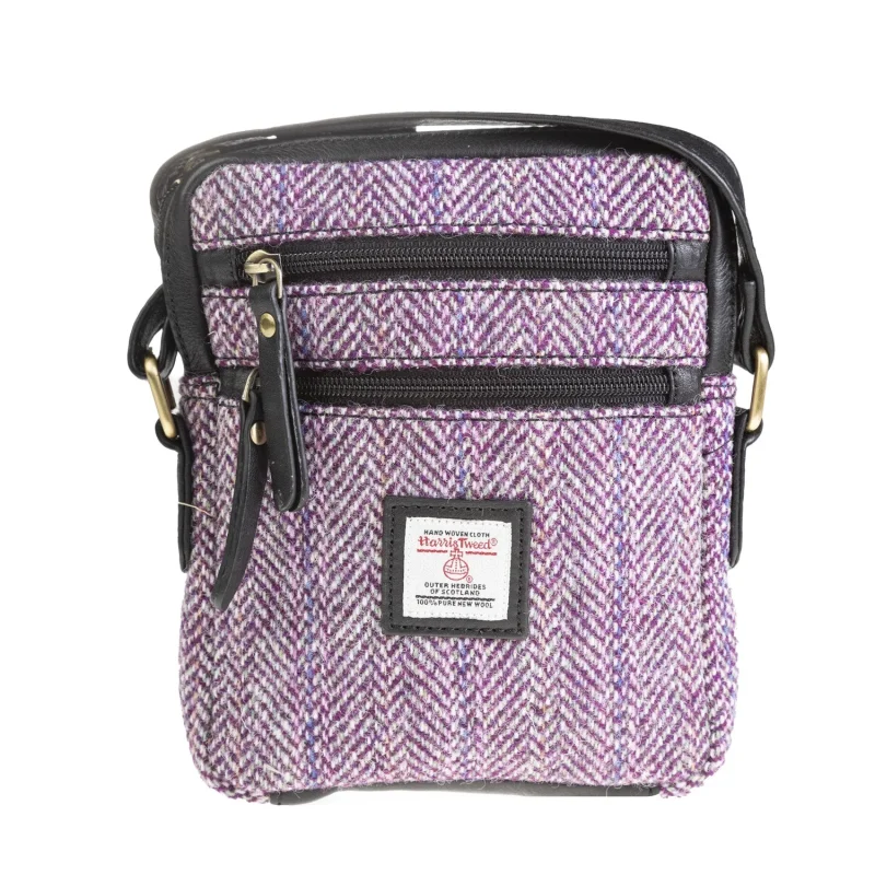 sophisticated plum herringbone crossbody bag for women