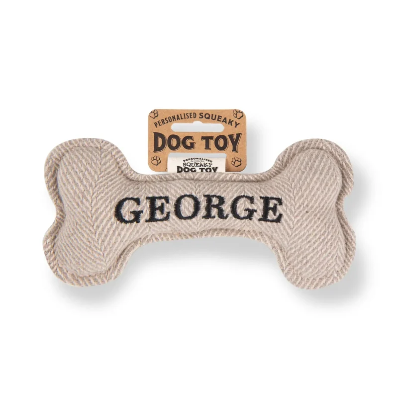 squeaky bone dog toy by george