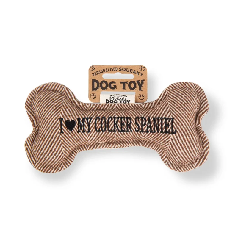 squeaky cocker spaniel bone toy i love my dog