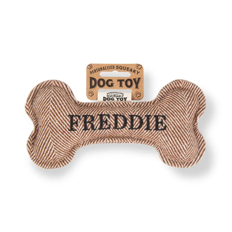 squeaky freddie bone dog toy