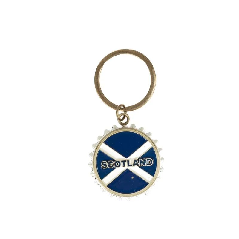 stainless steel saltire flag bottle opener keyring