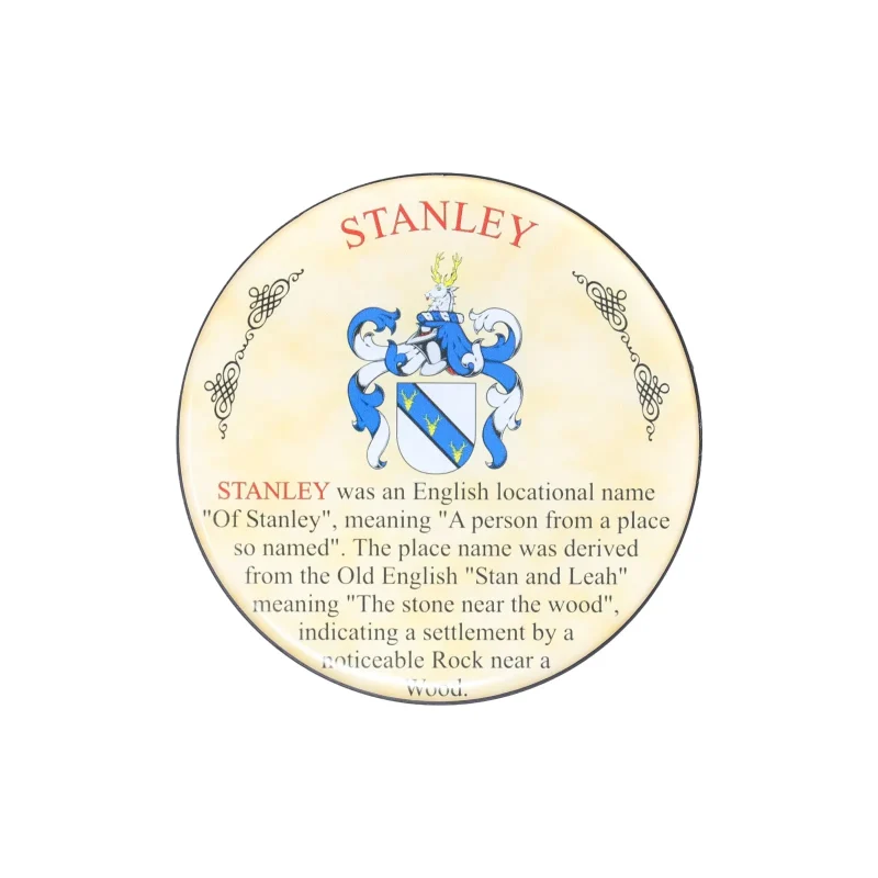 stanley heraldic stone coaster