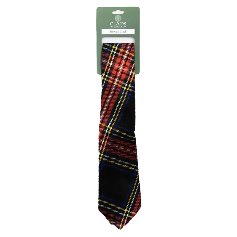 stewart black tartan tie for men