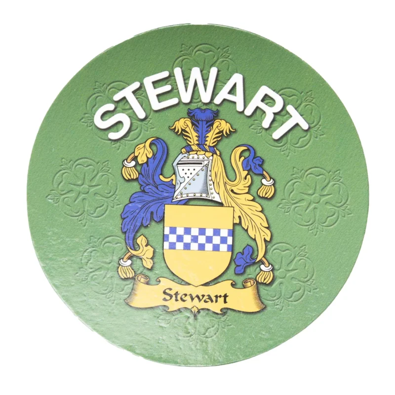 stewart clan round cork coaster set