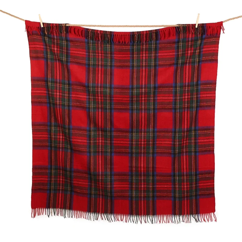 stewart royal tartan wool blend throw blanket