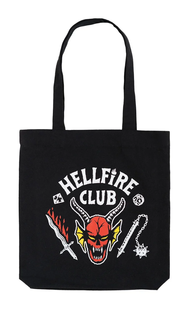 stranger things hellfire club canvas tote