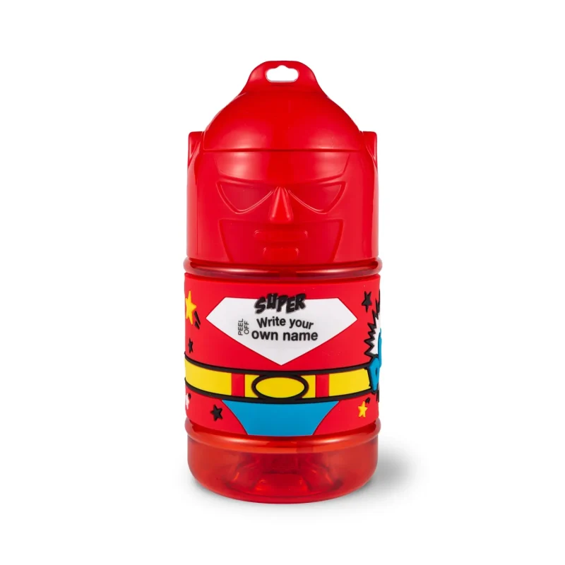 superhero kids drink bottle blank red 2