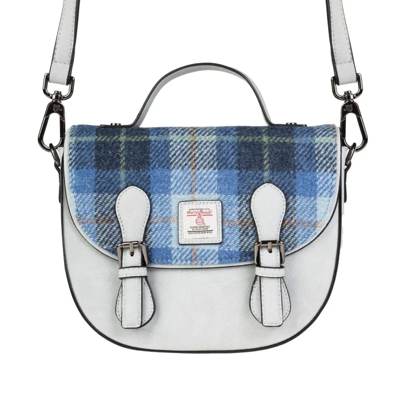 tartan blue cobble satchel bag