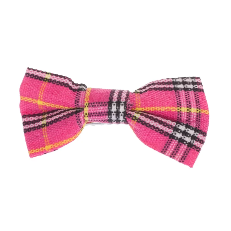 tartan bow hair clips for stylish looks