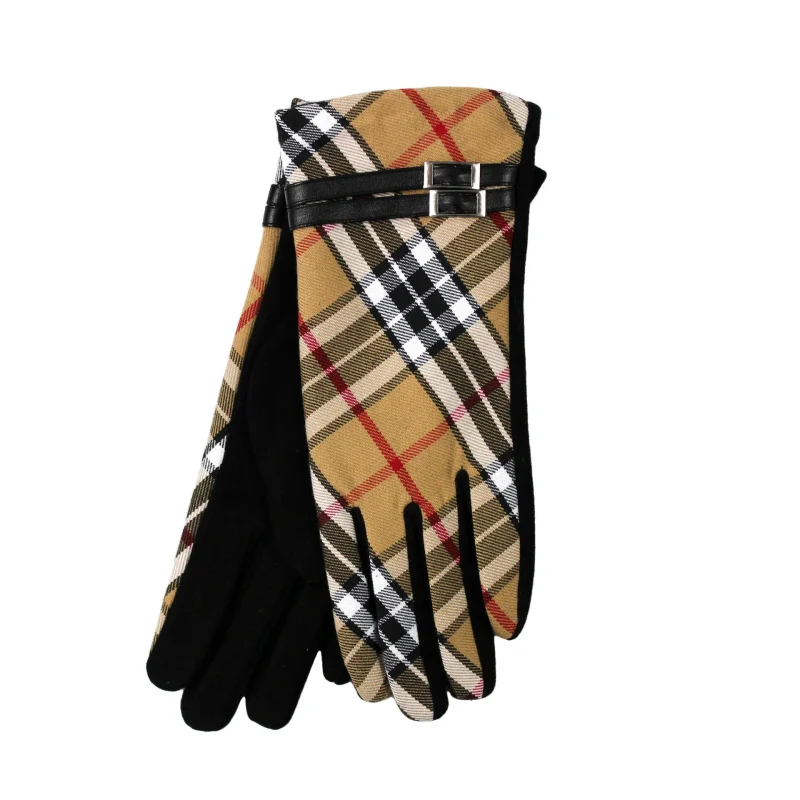 tartan buckle glove