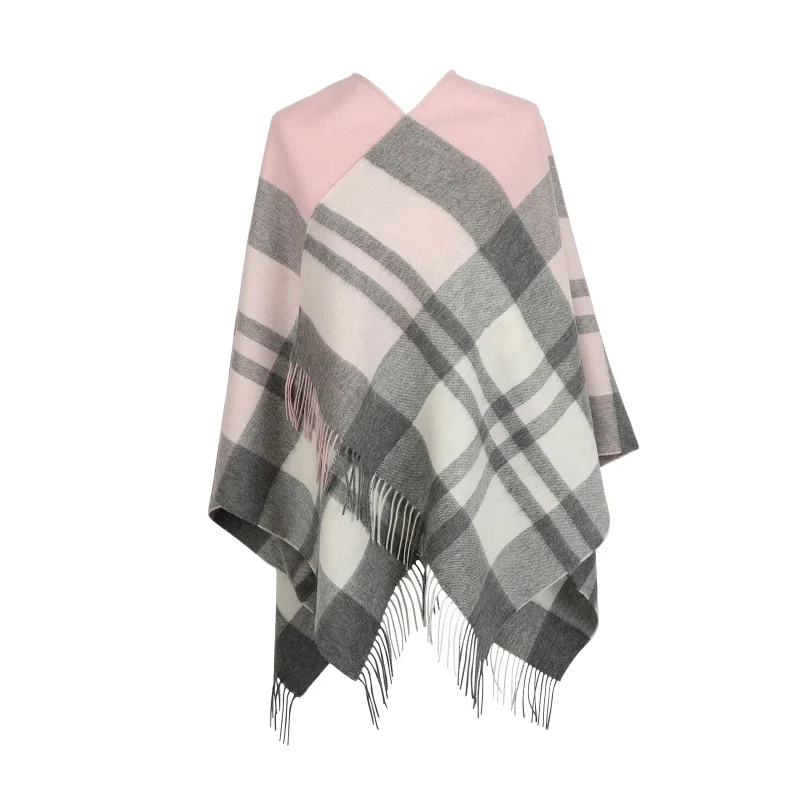 tartan cashmere cape for kids exploded chalk