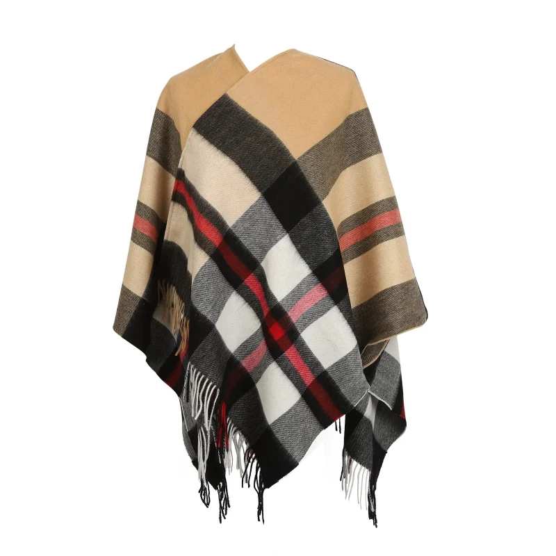 tartan cashmere kids cape 90 10 vicuna blend