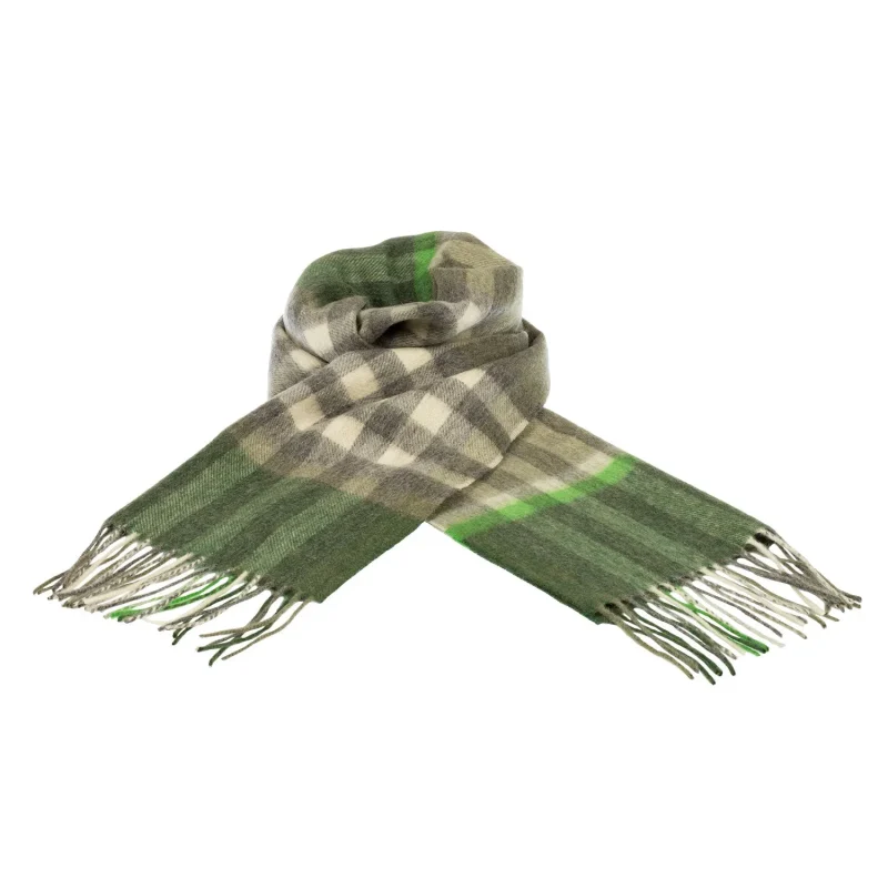 tartan cashmere scarf olive bar