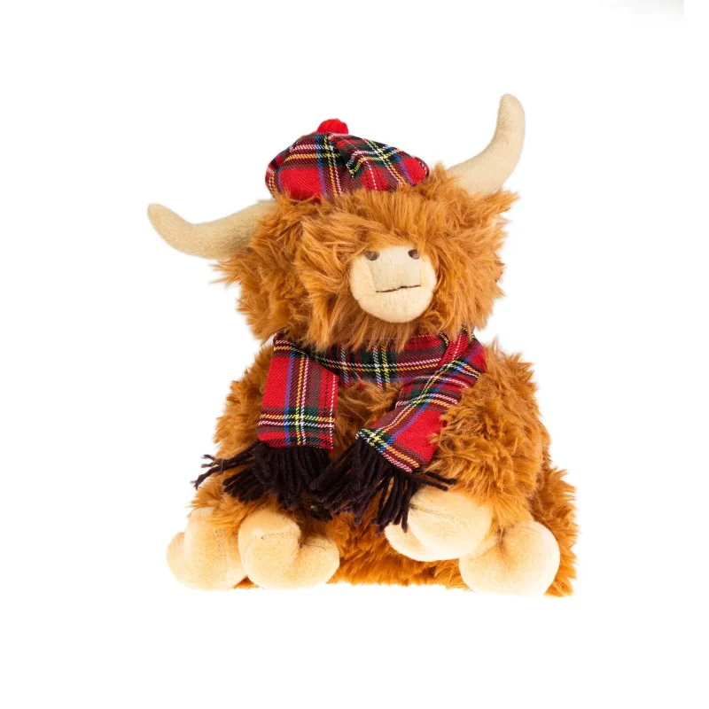 tartan cow 25cm plush toy